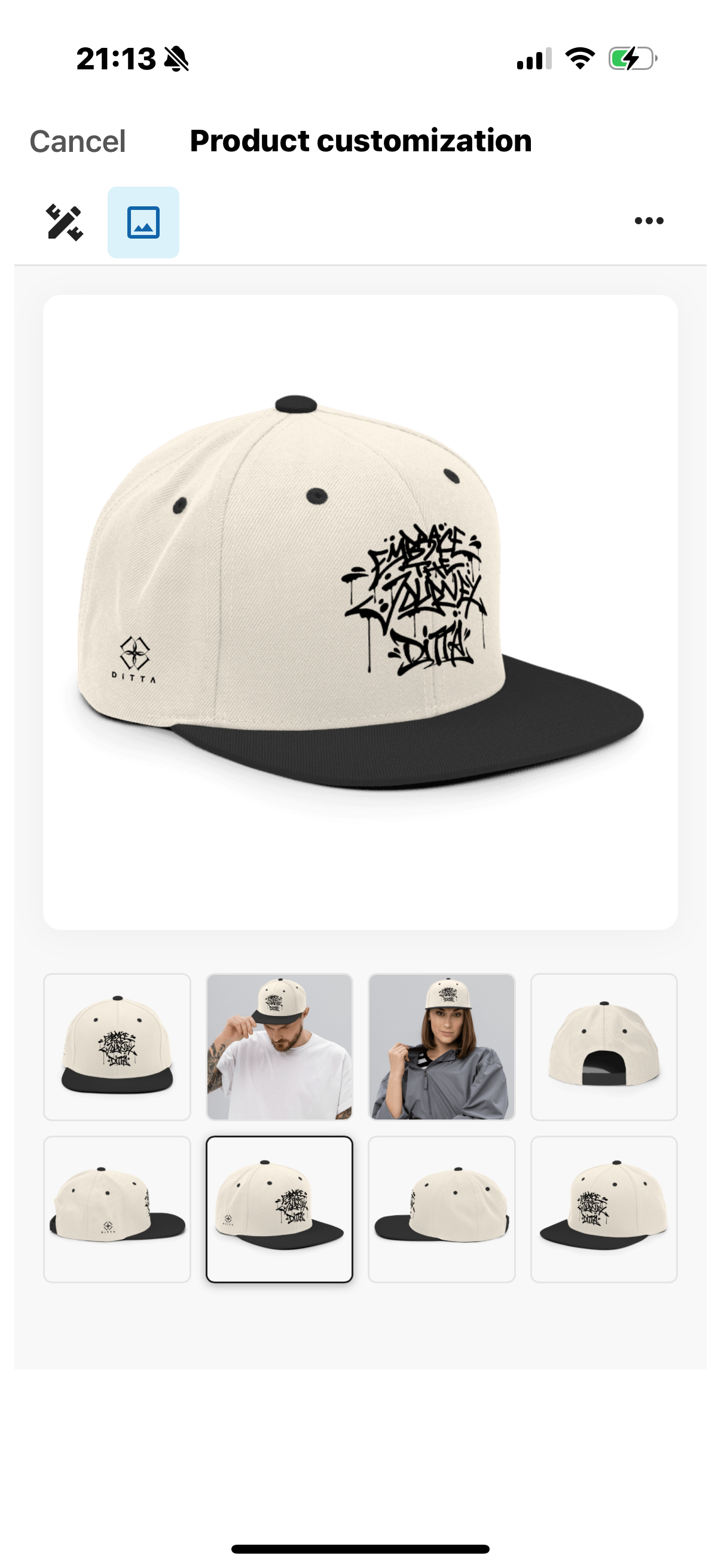 Ditta Embroidered Snapback Hat