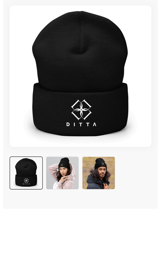 Ditta Embroidered Cuffed Beanie